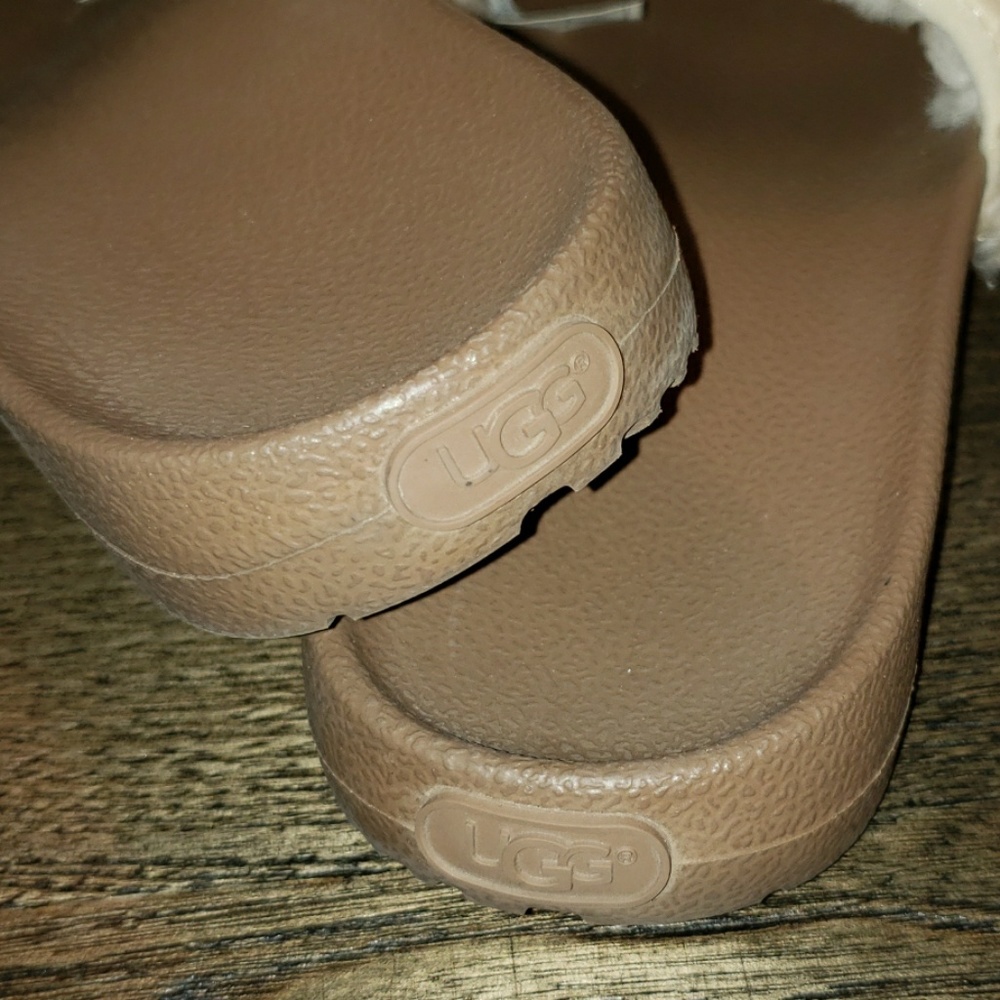 New Ugg Royale Natural Toscana Fur Curly Shearling Slide Slippers Size 8 - Picture 6 of 12